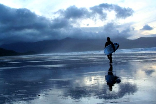 Surfing at Dusk, Brandon Bay Beach, County Kerry 